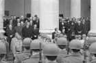 Attentat der Rote Armee Fraktion RAF auf Generalbundesanwalt Siegfried Buback, seinen Kraftfahrer Wolfgang Göbel und Justizhauptwachtmeister Georg Wurster. Staatsakt mit Trauerfeier in der Evangelischen Stadtkirche Karlsruhe