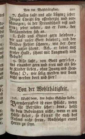 Von der Wohlthätigkeit.