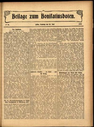 Zweite Ausgabe vom Sonntag, den 30. Juni 1907.