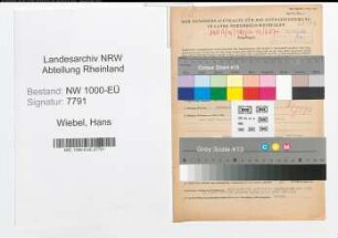 Entnazifizierung Hans Wiebel, geb. 08.08.1897 (Kaufmann)
