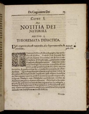 Caput I. De Notitia Dei Naturali.