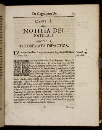 Caput I. De Notitia Dei Naturali.