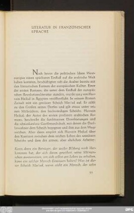 Literatur In Französischer Sprache