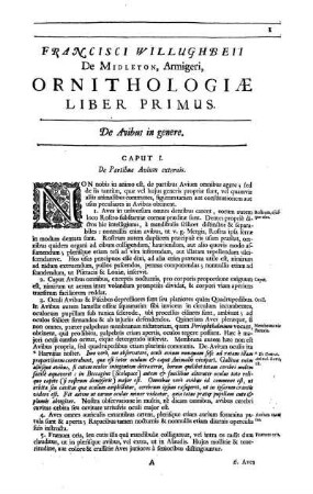 Caput I. De Partibus Avium externis