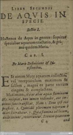 LIBER SECUNDUS DE AQVIS IN SPECIE.
