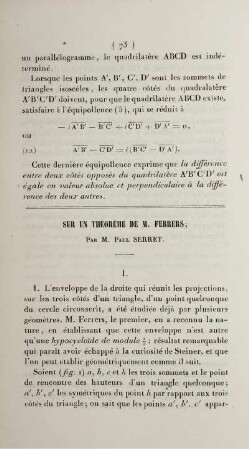 Sur un théorème de M. Ferrers.