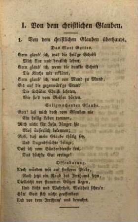 Denksprüche zum Katechismus der christkatholischen Religion als Gedächtniß-Übungen für den Schul-Unterricht in Bisthum Regensburg