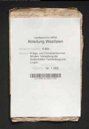 Unentgeltliche Anweisung eines wüsten Grundes zur Neubauerei für den Heuermann Buerbrink zu Mettingen