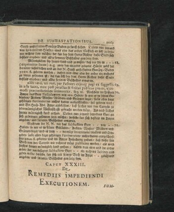 Caput XXXIII. De Remediis Impediendi Executionem.