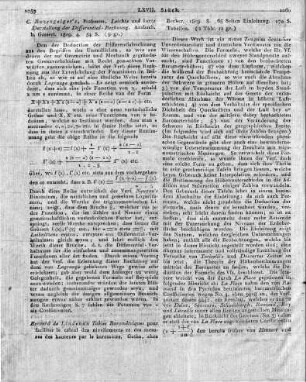 C. Buzengeiger's, Professors, Leichte und kurze Darstellung der Differential-Rechnung. Ansbach, b. Gassert. 1809. 4. 54 S.