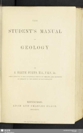 The student's manual of geology