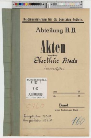 Oberthür, Frieda, geb. 18.6.1902, Reinemachefrau