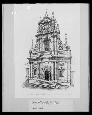 Ansicht der Westfassade der ehemaligen Jesuitenkirche Sankt Michael