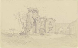 Die Porta Furba und die Acqua Felice mit dem Brunnen Clemens' XII. an der Via Tuscolana bei Rom