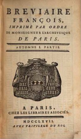 Breviaire François, [3],1. Automne I. Partie