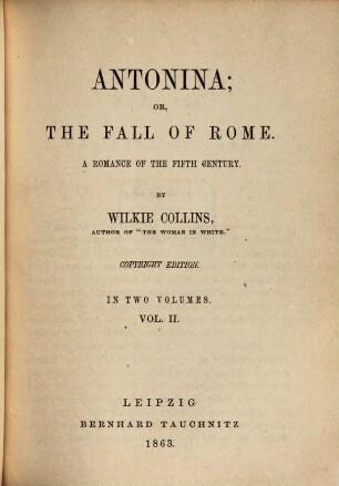 Antonina; or, The fall of Rome : a romance of the fifth century, 2