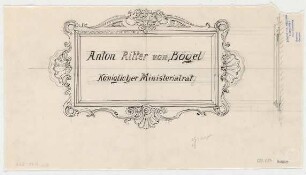 Thiersch, Friedrich von; München; Justizpalast - Namensschild - Entwurf (Ansicht, Schnitt)