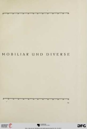 Mobiliar und Diverse (Nr. 116-192)