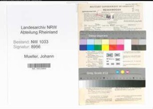 Entnazifizierung Johann Mueller , geb. 26.01.1917 (Anstreicher)
