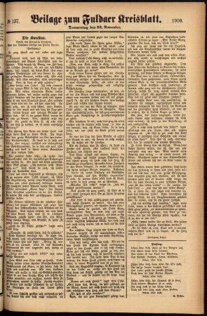 Zweite Ausgabe vom Donnerstag, den 22. November 1900.