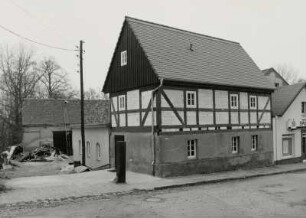Medingen, Gehöft : Medingen (Kreis Kamenz), Gehöft, Dorfstraße 4, nach 1800, Straßenansicht des Ausgedinges (Altenteil)