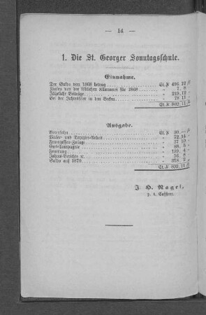 1. Die St. Georger Sonntagsschule.