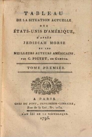 Tableau De La Situation Actuelle Des États-Unis D'Amérique, 1