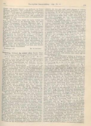 473-476 [Rezension] Beyschlag, Willibald, Aus meinem Leben. Zweiter Theil. Erinnerungen und Erfahrungen der reiferen Jahre