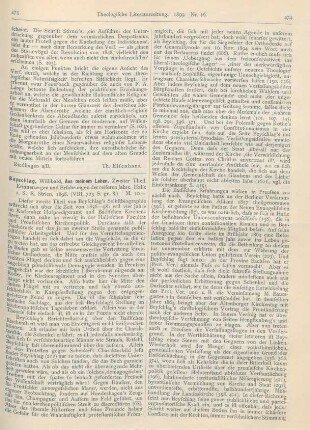 473-476 [Rezension] Beyschlag, Willibald, Aus meinem Leben. Zweiter Theil. Erinnerungen und Erfahrungen der reiferen Jahre