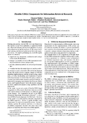 Flexible UIMA components for information retrieval research