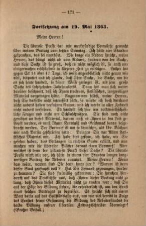 Fortsetzung am 19. Mai 1863.