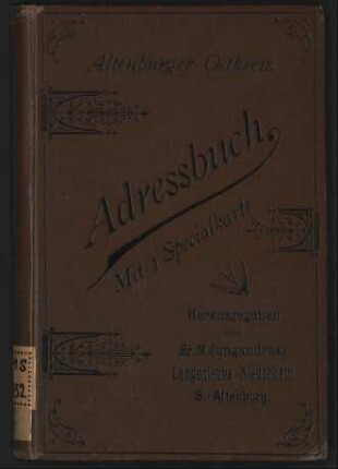 1896: Adressbücher Thüringer Städte : Altenburg