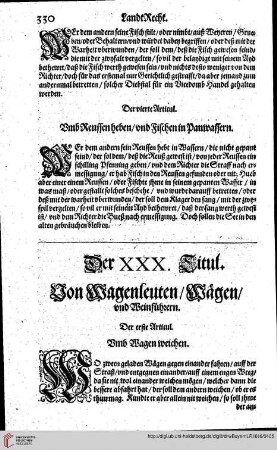 XXX. Titul Art. I Umb Wagenweichen