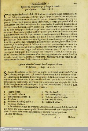 Quante Viuande s'hanno à dare à vn piatto di quattro persone. Cap. XII