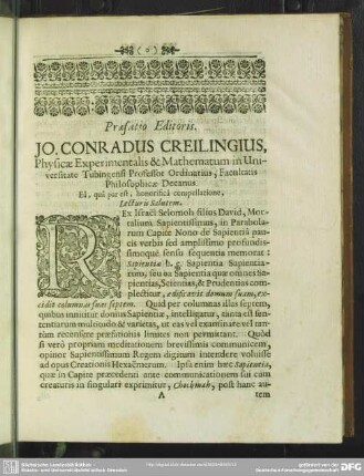 Praefatio Editoris
