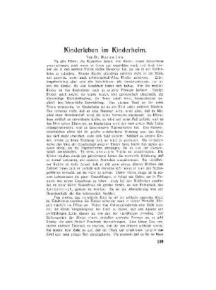 Kinderleben im Kinderheim