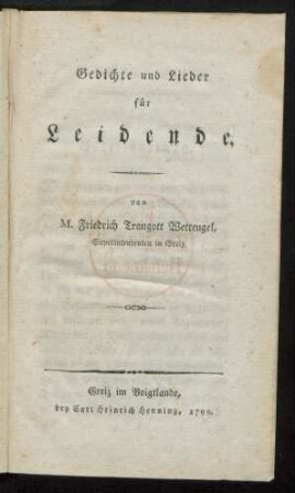 Gedichte und Lieder für Leidende