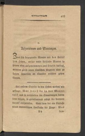 9. Aphorismen und Sentenzen