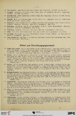 Möbel und Einrichtungsgenestände, Textilien (Nr. 128-228)