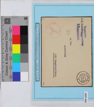 Dienstbrief, Schiffsname/Landeinheit: 3. U-Ausbildungsabteilung; Frankatur, Mi.-Nr.: [Keine]; Poststempel: Pillau 1i 07.9.44.-13; Nebenstempel: in rotlila: Kriegsmarine 3. U-Ausb. Abt.
