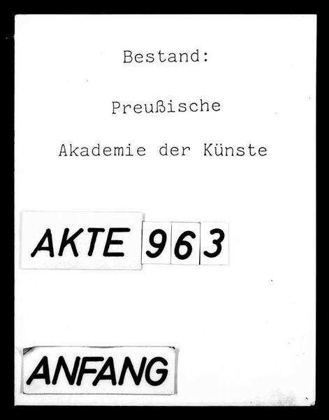 Konzerte der Akademie | Digitalisierung: Archiv der Akademie der Künste