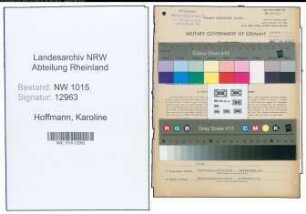 Entnazifizierung Karoline Hoffmann , geb. 07.11.1896 (Kassiererin)