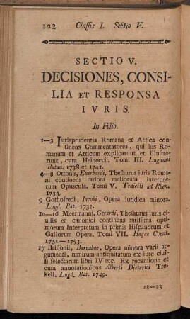 Sectio V. Decisiones, Consilia Et Responsa Ivris