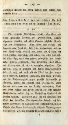 Die Anwendbarkeit der brittischen Verfassung und der nordamerikanische Freistaat