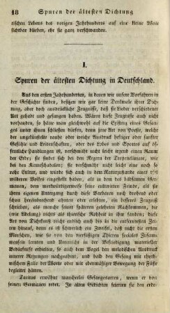 I. Spuren der ältesten Dichtung in Deutschland