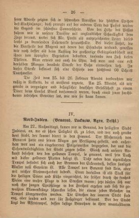 IV. Nord-Indien. (Benares, Lucknow, Agra, Delhi.)