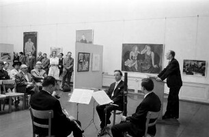 Eröffnung der Ausstellung "Der Sonntag" des Badischen Kunstvereins mit Werken Karlsruher Künstler.