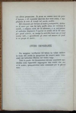 Avviso importante