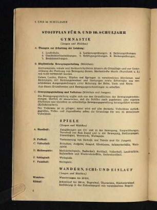 Stoffplan für 9. und 10. Schuljahr