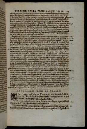 Argumentum Libiri Primi Ad Uxorem.